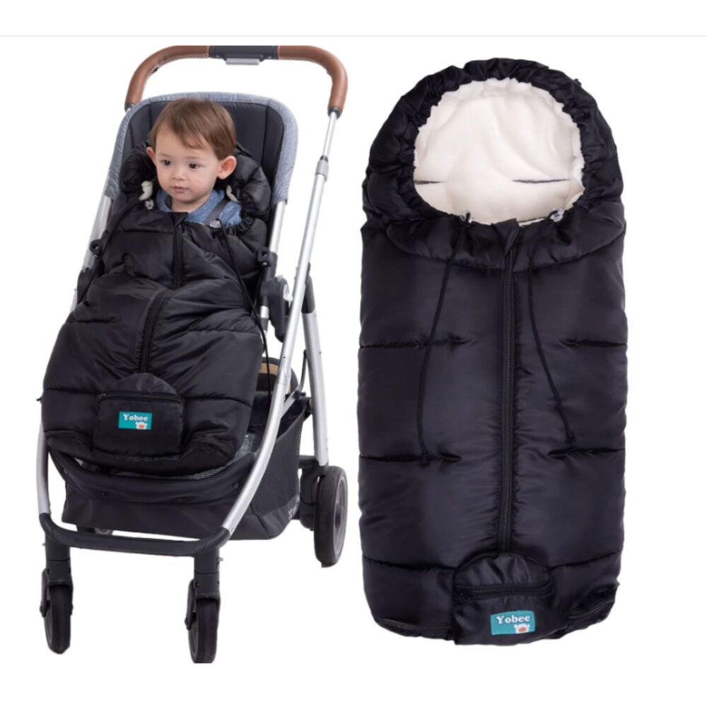 Yobee Weatherproof Universal Baby Stroller Sleeping Bag Footmuff Black NWT